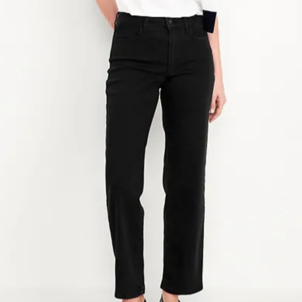 NWOT Old Navy High-Waisted Wow Loose Jeans Black Wash Size 4